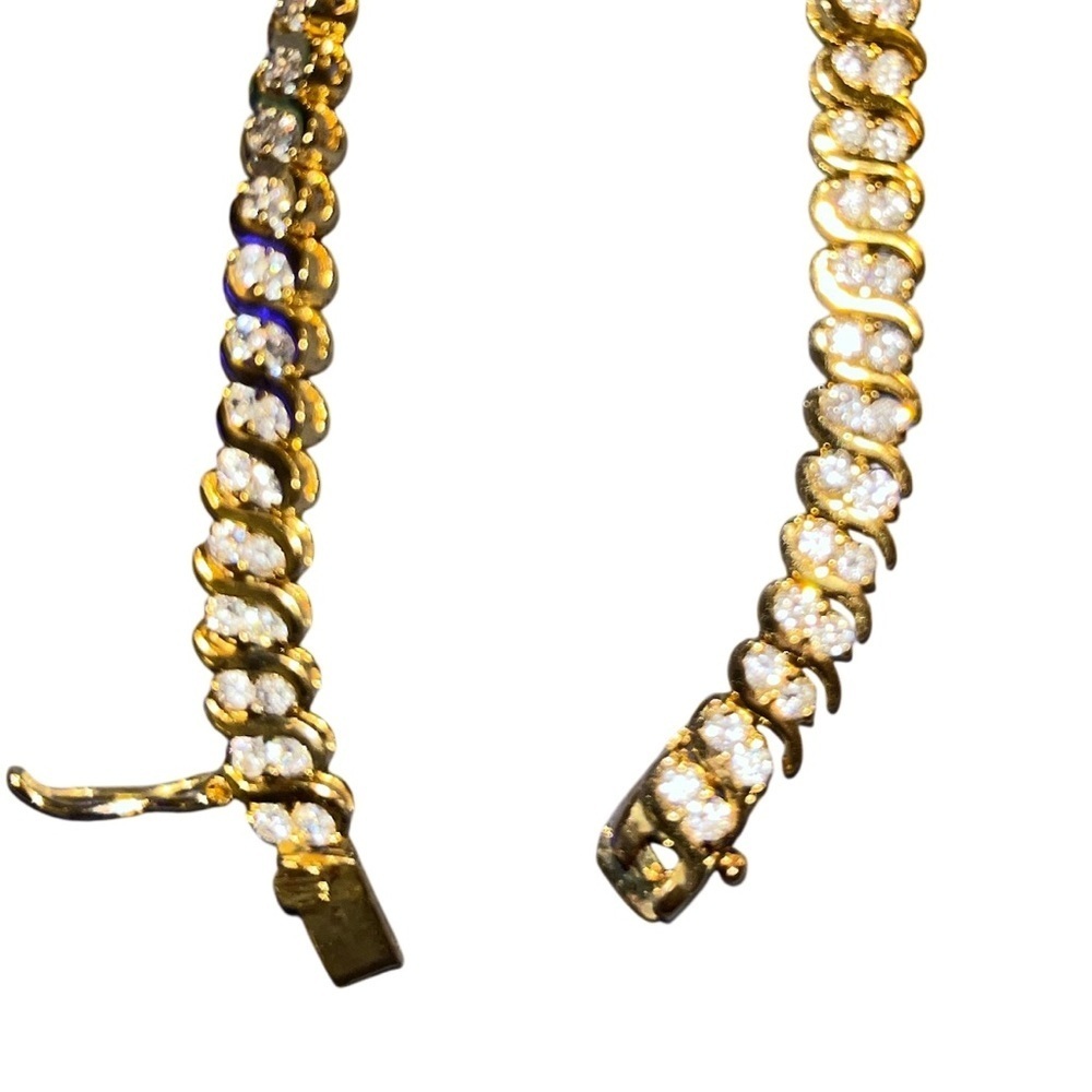 Beautiful CZ Gold and Silver Women's S Tennis  Bracelet - Picture 4 of 6
